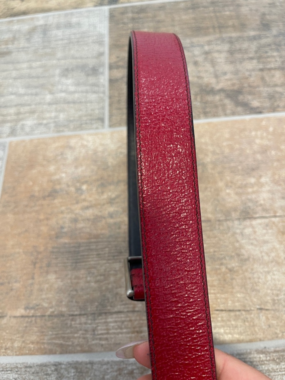 Prada Red Leather Belt with Buckle Small - Picture 8 of 9